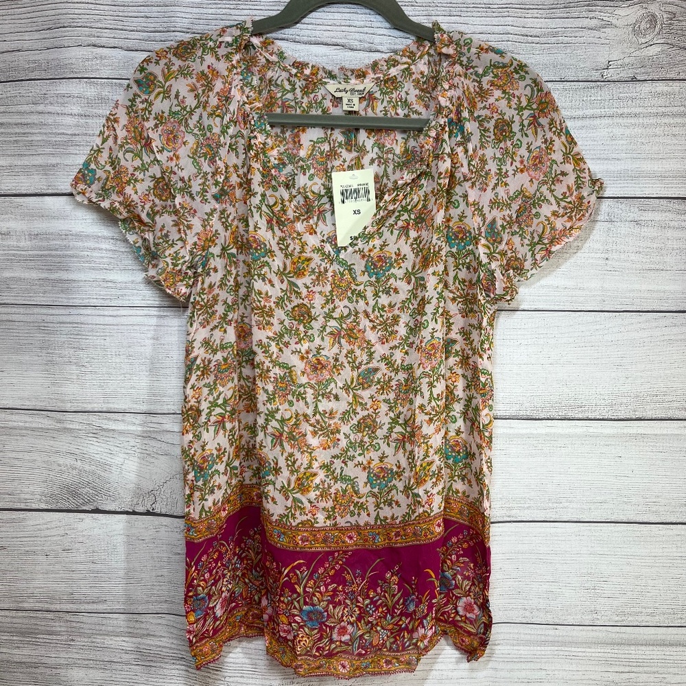 LUCKY BRAND FLORAL BLOUSE (L22)